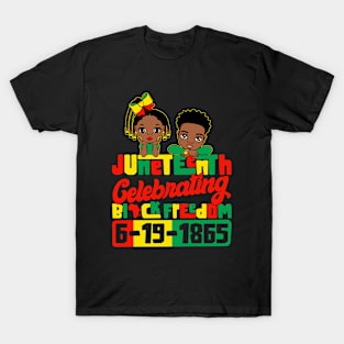 kids Juneteenth Celebrating Black Freedom 1865 Afro American T-Shirt